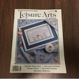 Leisure Arts Magazine June 1990 Cross Stitch Crochet Knitting Craft Patterns